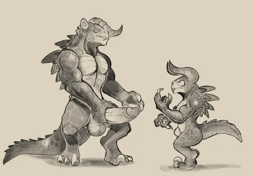 Daftpatriot_-_Deathclaw_and_Kobold