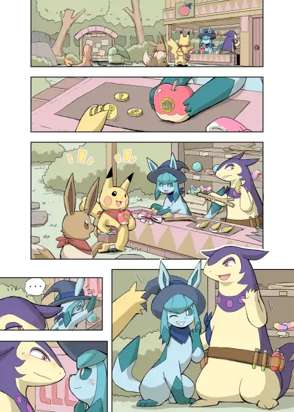 M/F_Glaceon_x_Typhlosion_commission_by_yamatokuroko965