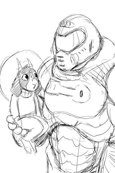 Doom_Guy_and_Tommy_by_hladilnik